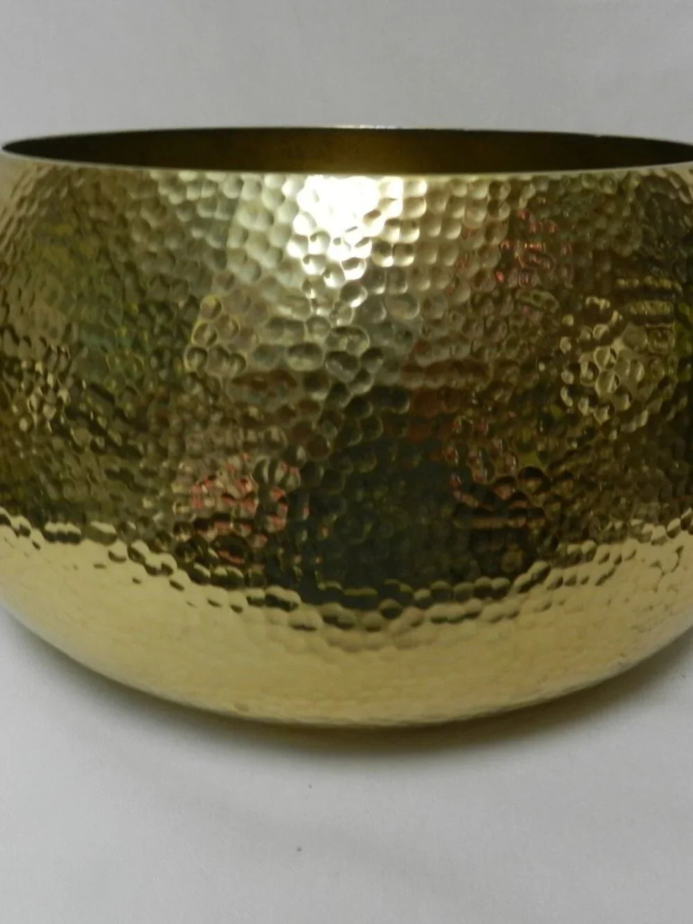 Hammered Brass large Bowl Planter 6